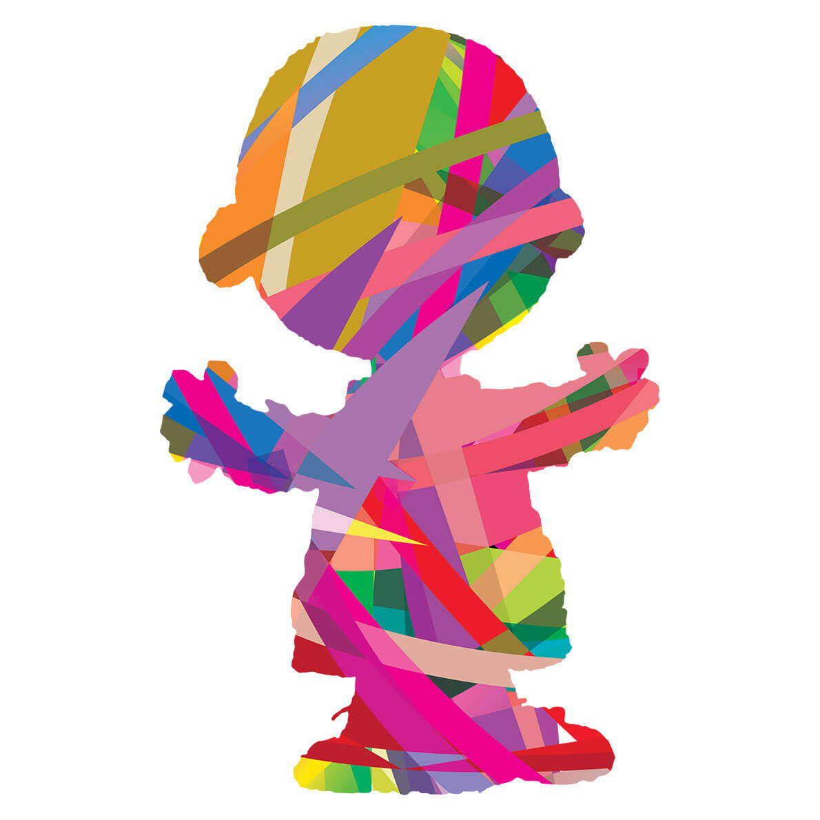 A colourful, silhouette illustration of a boy.