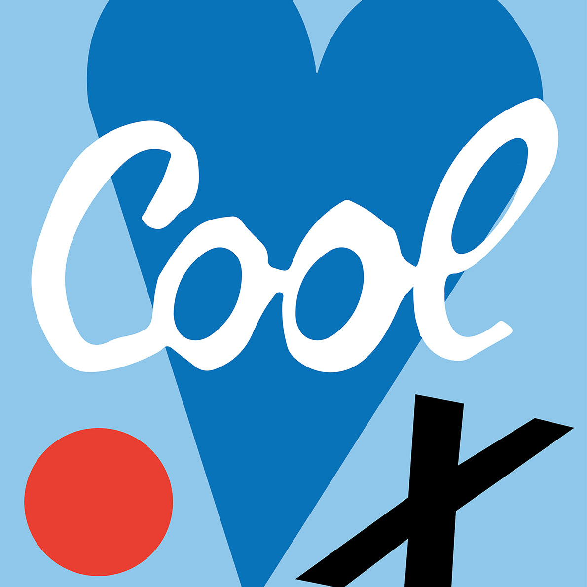 The word “Cool” written in white on a blue background.
